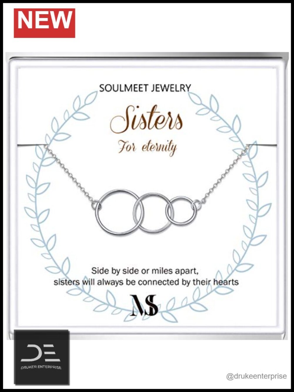 925 Sterling Silver Sister Infinity Link Bracelet with Adjustable Chain, Gift